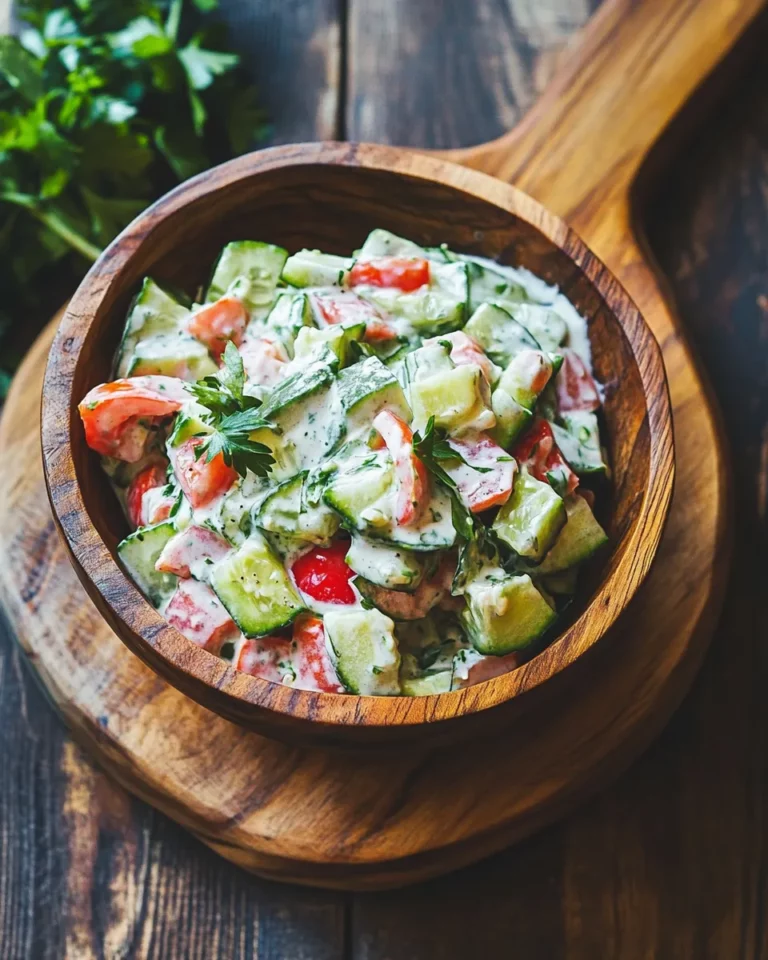 Cucumber Tomato Tahini Salad