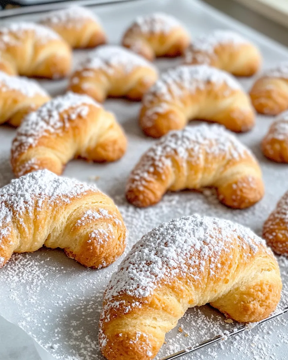 Delicious Almond Crescent Cookies food shot