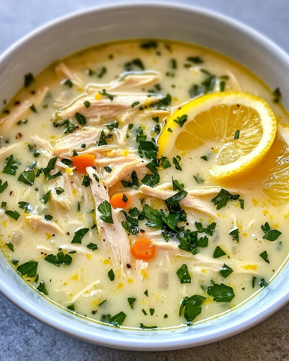 Easy Avgolemono (Greek Lemon Chicken Soup) food shot