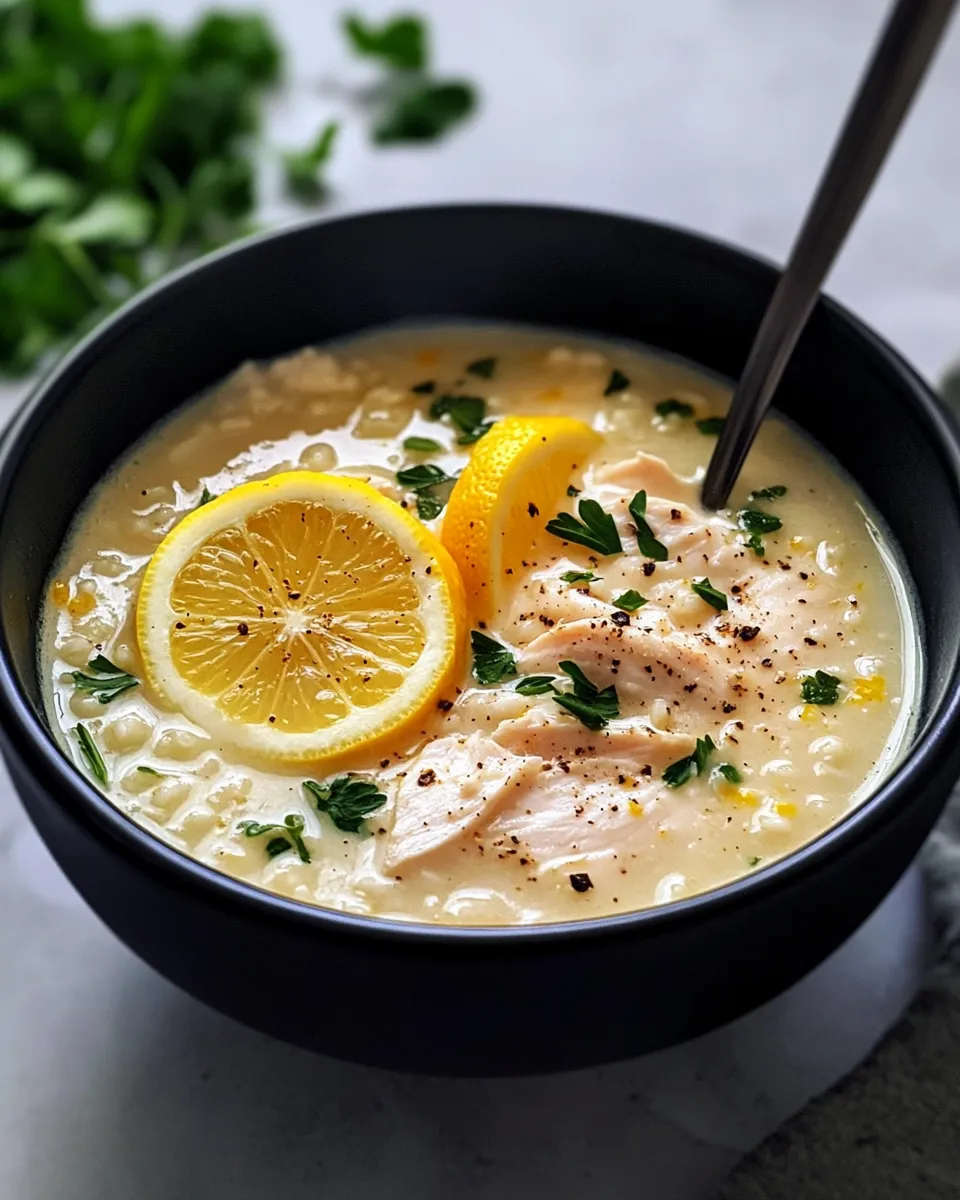Delicious Avgolemono (Greek Lemon Chicken Soup) plate image