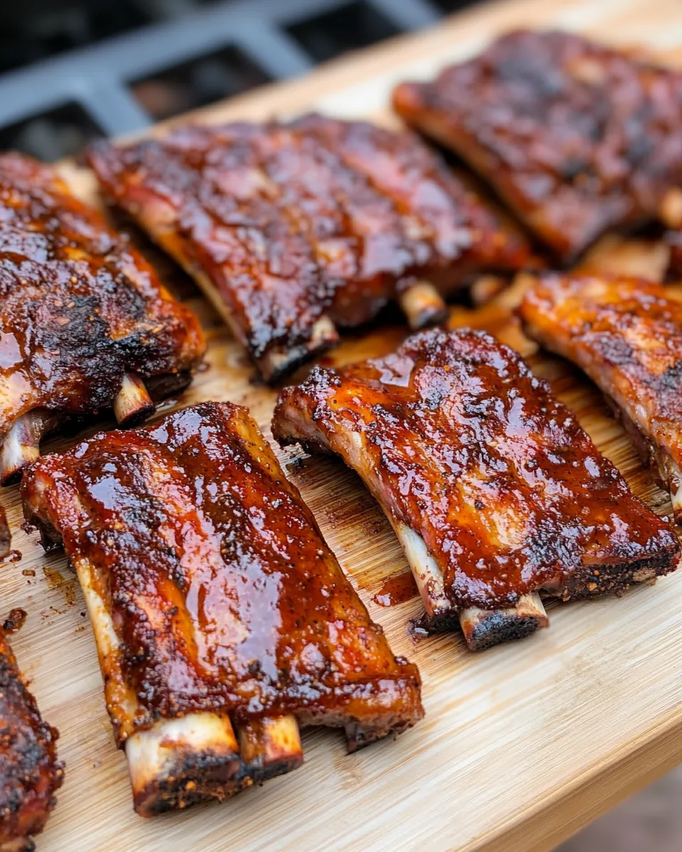 Delicious BBQ Lamb Ribs with Smoky Dry Rub food shot