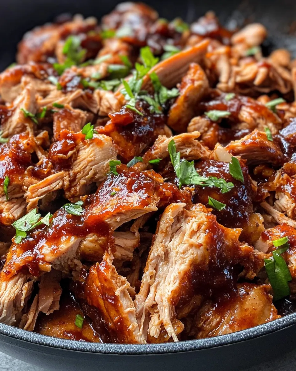 Delicious BBQ Pulled Chicken plate image