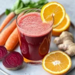 Homemade Beet Orange Detox Juice photo