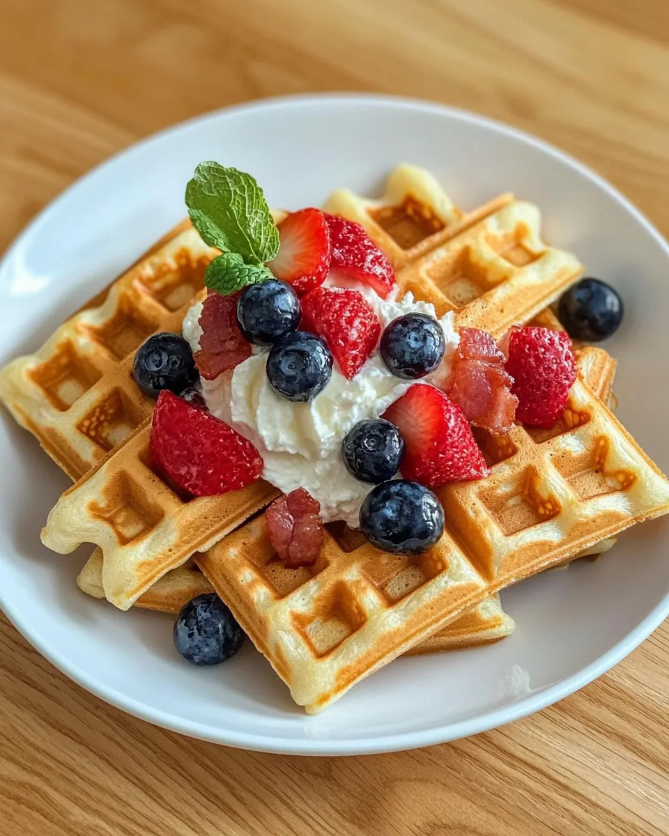 Easy Belgian Waffles food shot