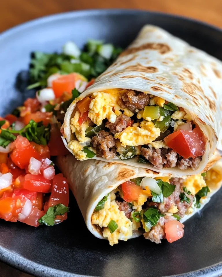 Homemade Breakfast Burrito with Sausage photo