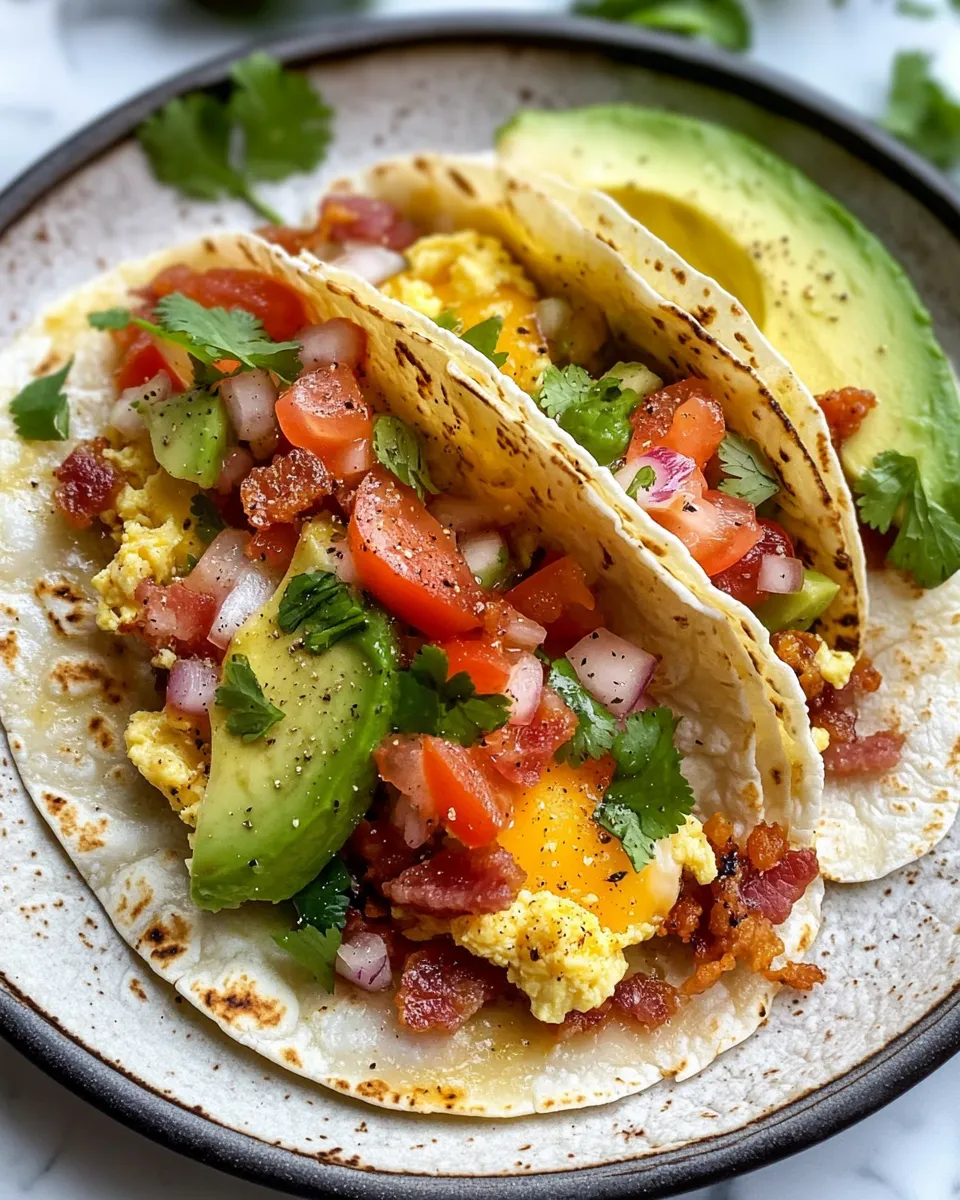 Delicious Breakfast Tacos with Avocado dish photo