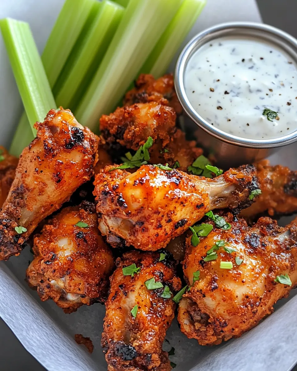 Easy Buffalo Chicken Wings food shot