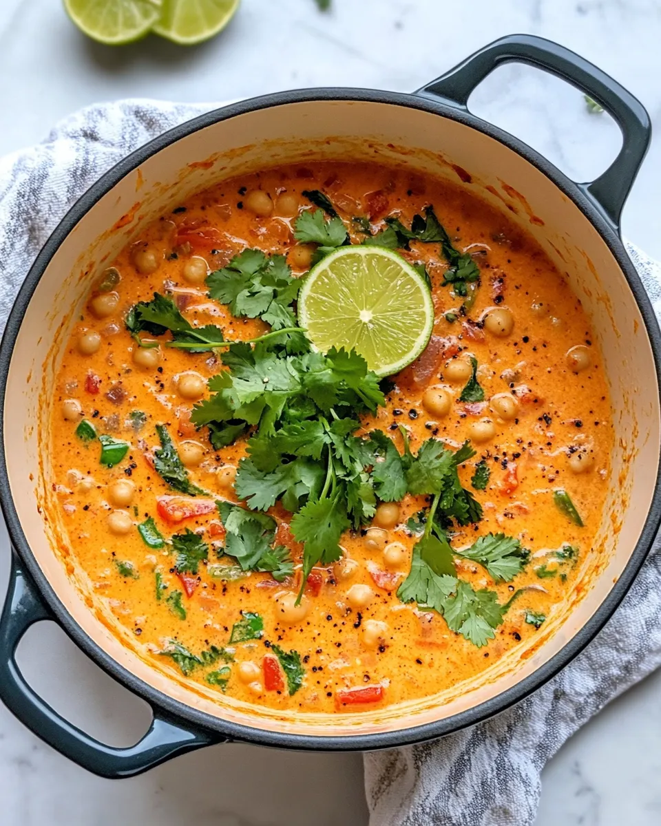 Easy Caribbean Coconut Chickpea Stew food shot