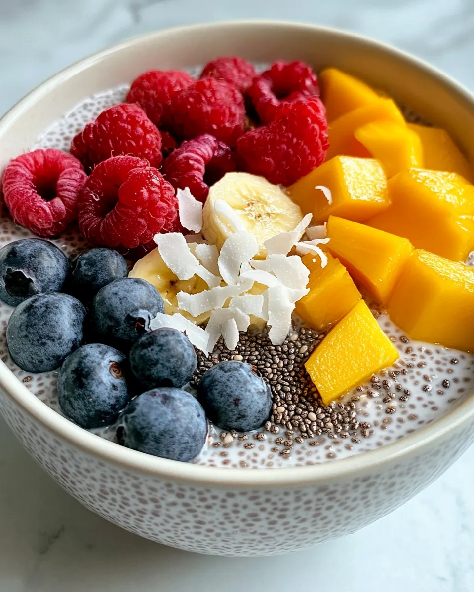 Delicious Coconut Chia Pudding food shot