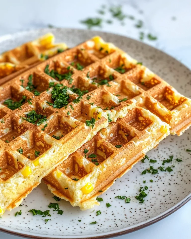 Homemade Corn & Herb Waffles recipe photo