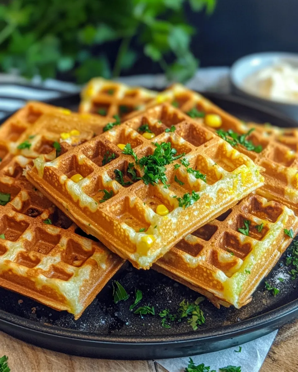 Classic Corn & Herb Waffles dish photo
