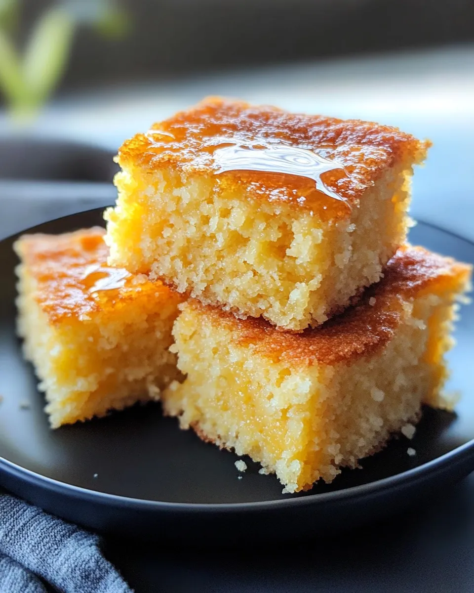 Easy Cornbread with Honey Butter food shot