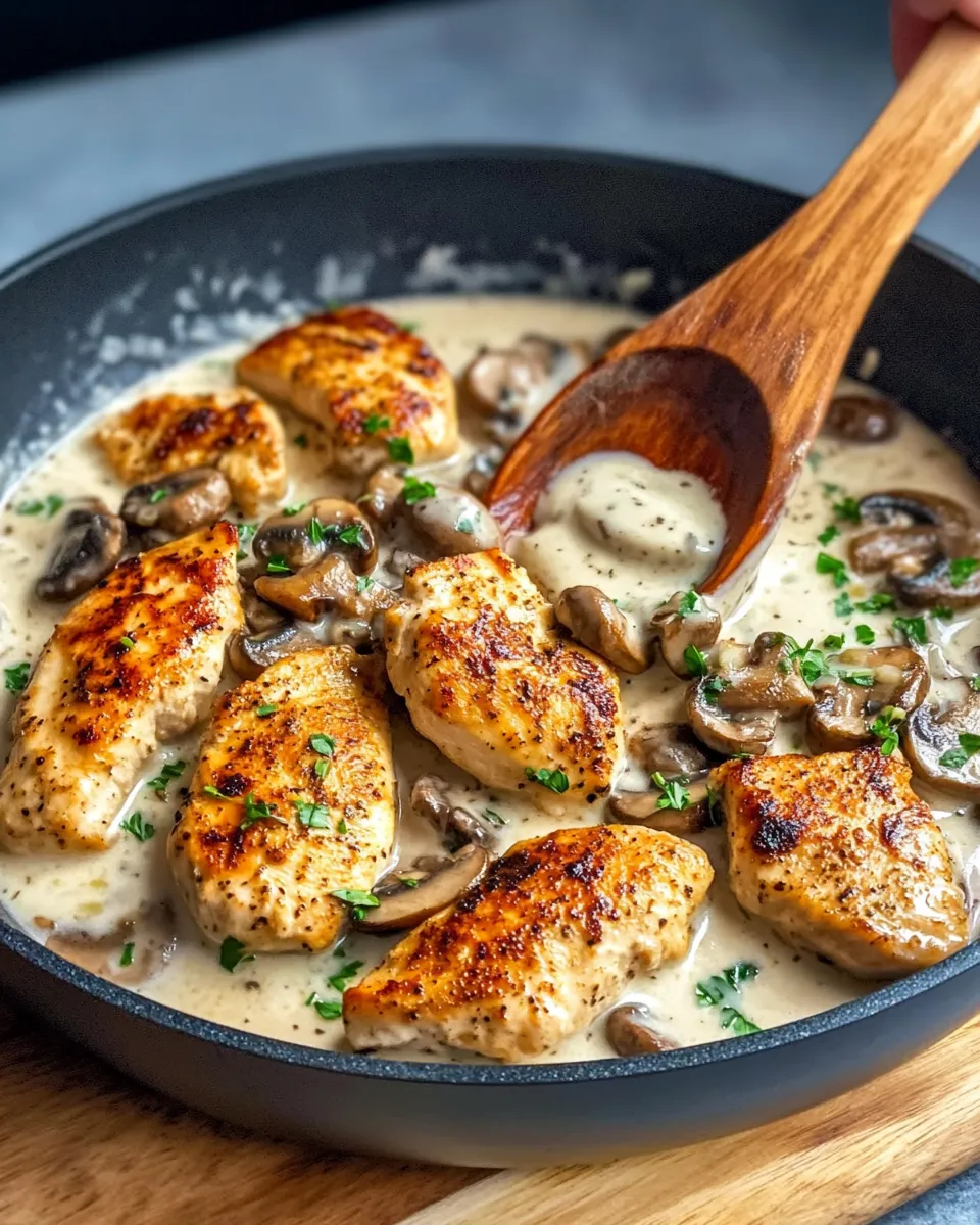 Delicious Creamy Chicken & Mushroom Skillet dish photo