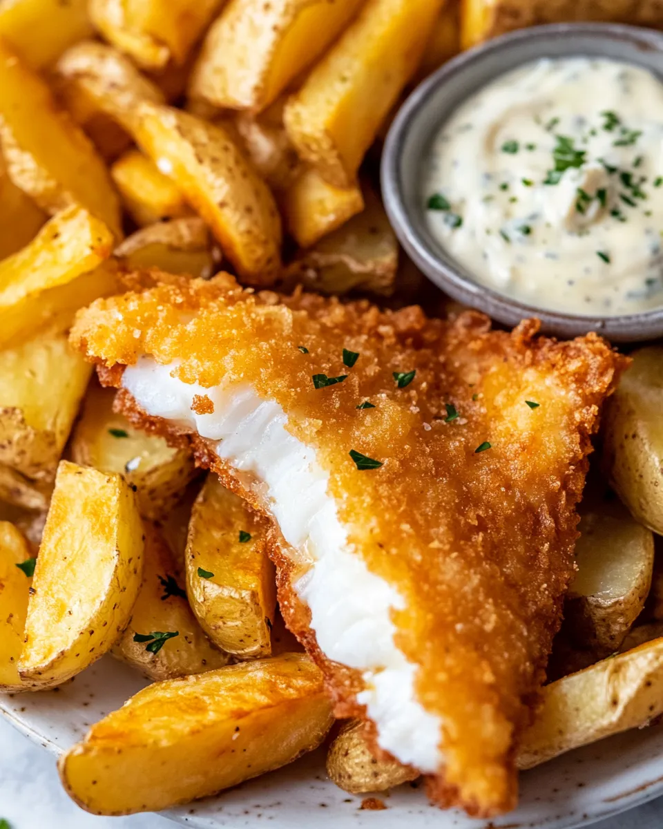 Delicious Fish & Chips with Tartar Sauce dish photo