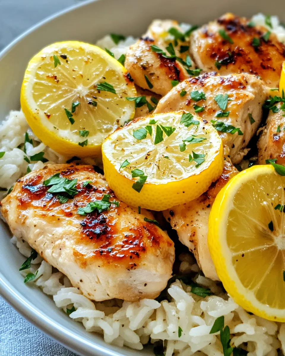 Classic Lemon Garlic Butter Chicken and Rice Crockpot dish photo