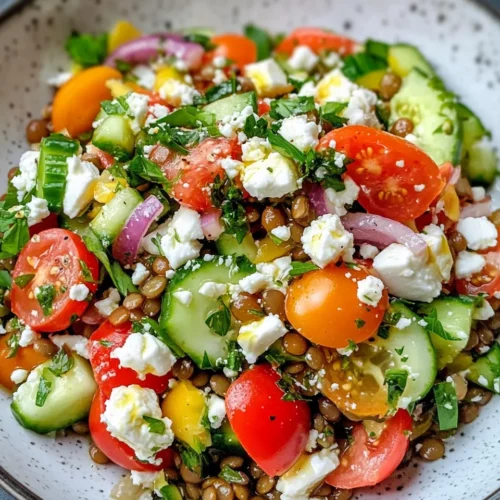 Homemade Lentil & Feta Salad photo