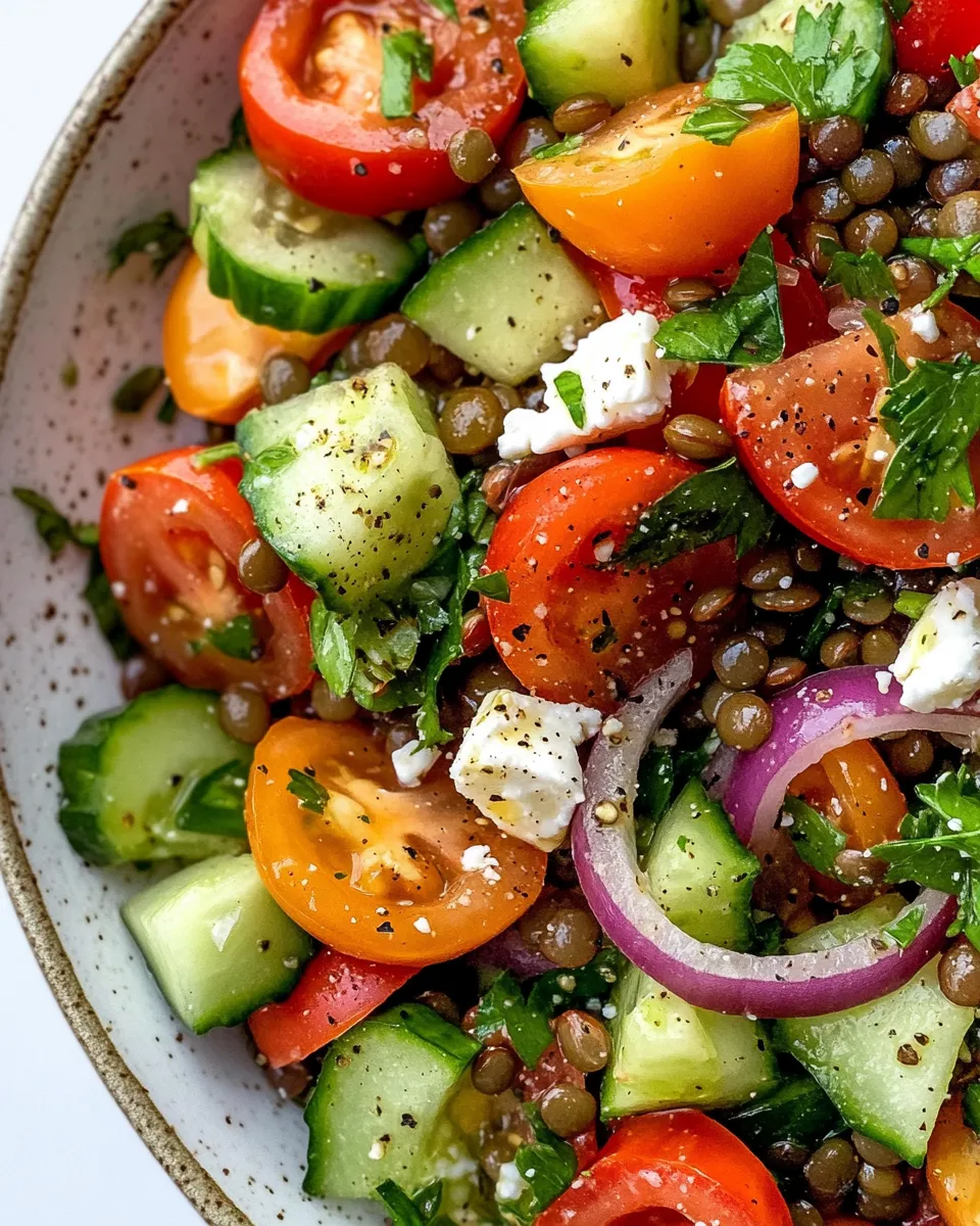 Easy Lentil & Feta Salad recipe photo