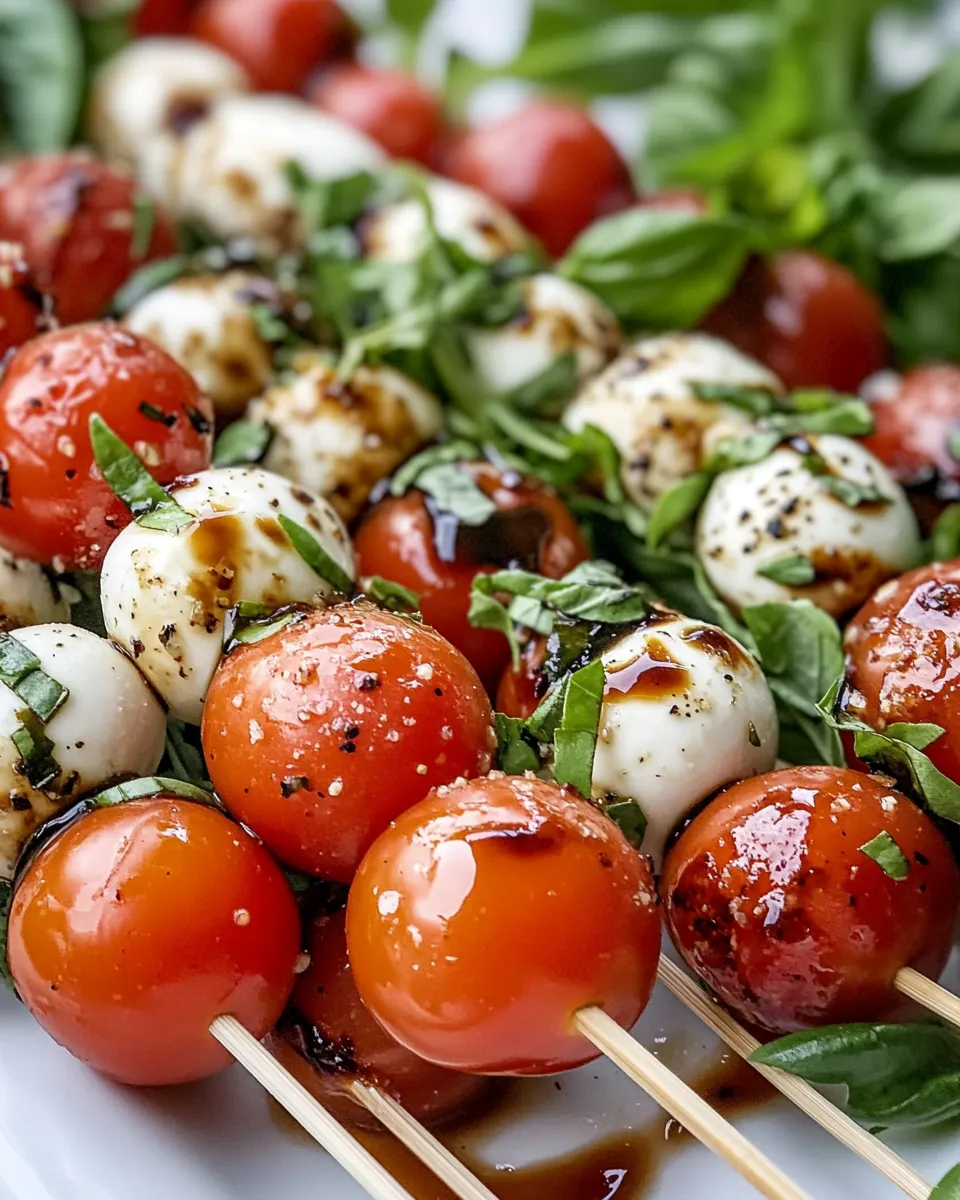Easy Mini Caprese Skewers food shot