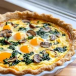 Homemade Mushroom & Spinach Quiche photo