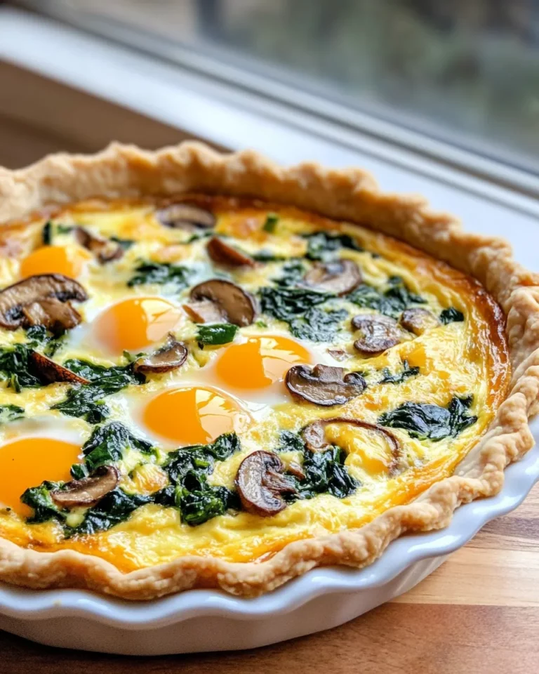 Homemade Mushroom & Spinach Quiche photo