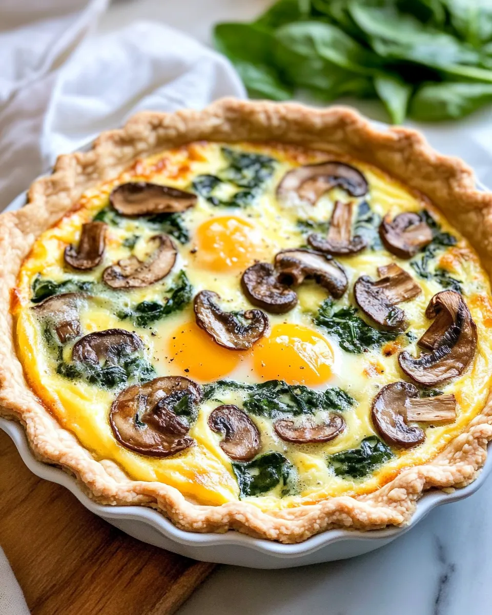 Classic Mushroom & Spinach Quiche image
