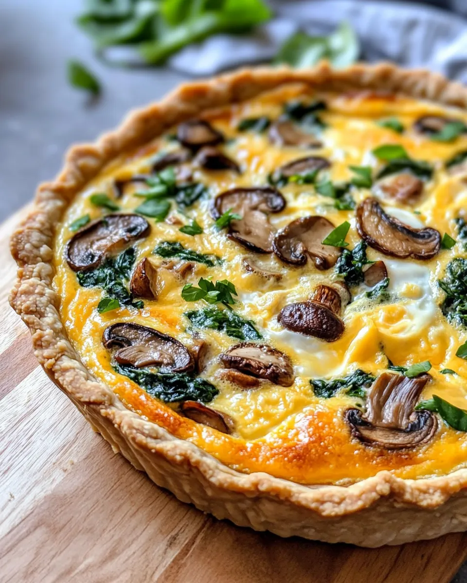Easy Mushroom & Spinach Quiche recipe photo