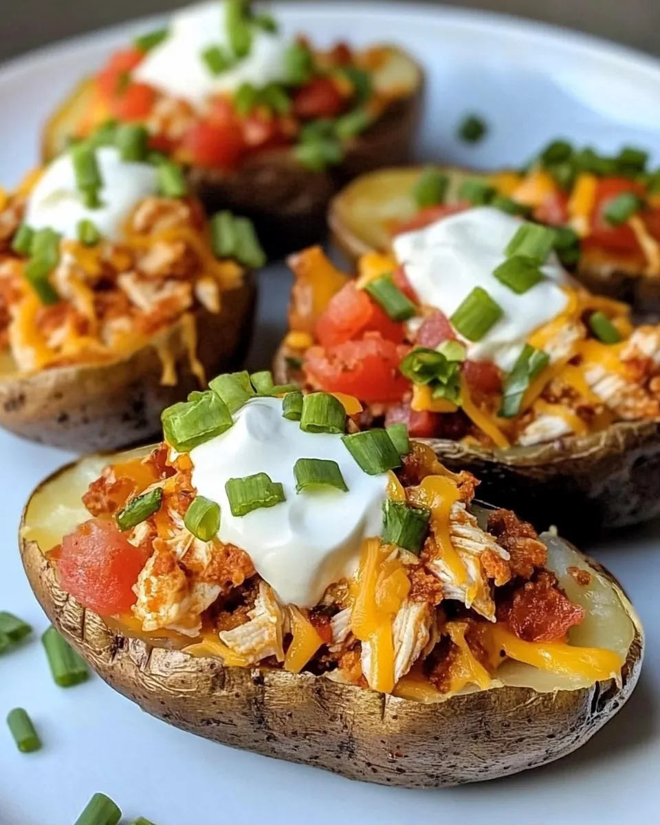 Easy Nacho Potato Skins food shot
