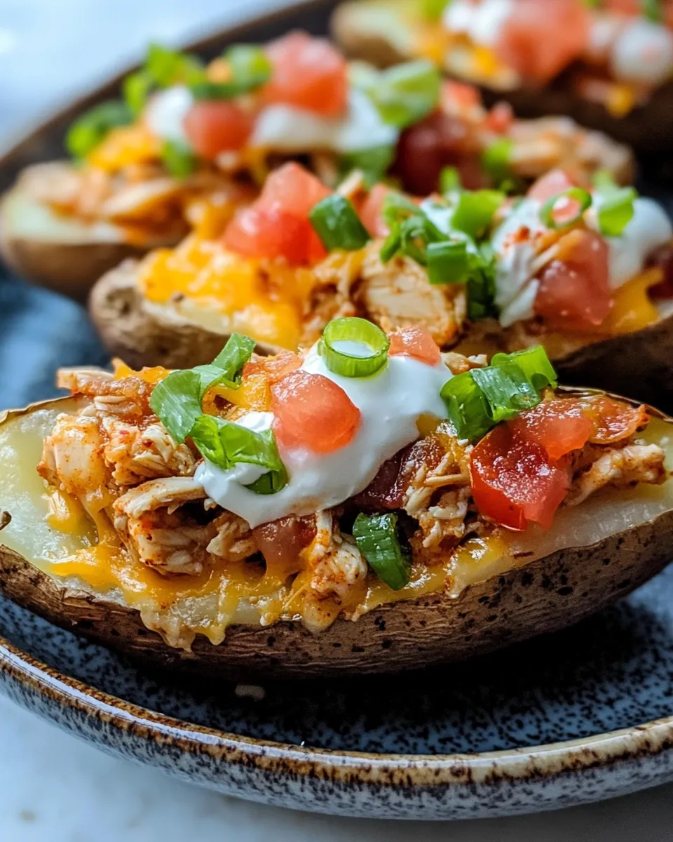 Delicious Nacho Potato Skins plate image