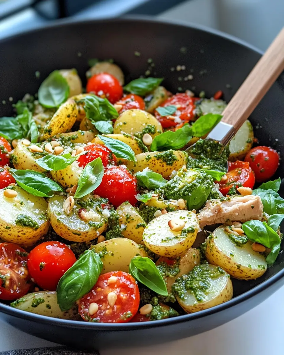 Easy Pesto Potato Salad food shot