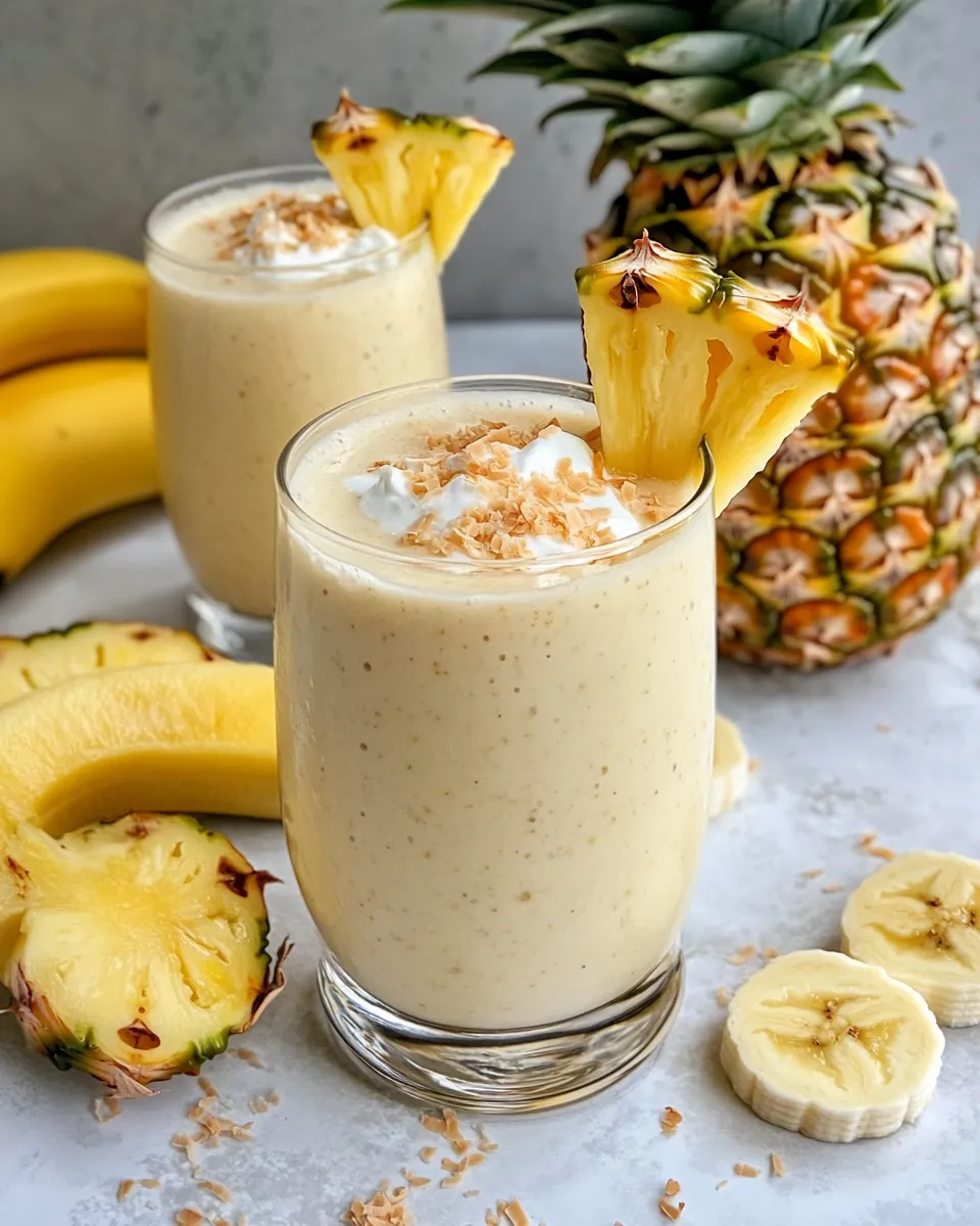 Classic Pineapple Coconut Smoothie food shot