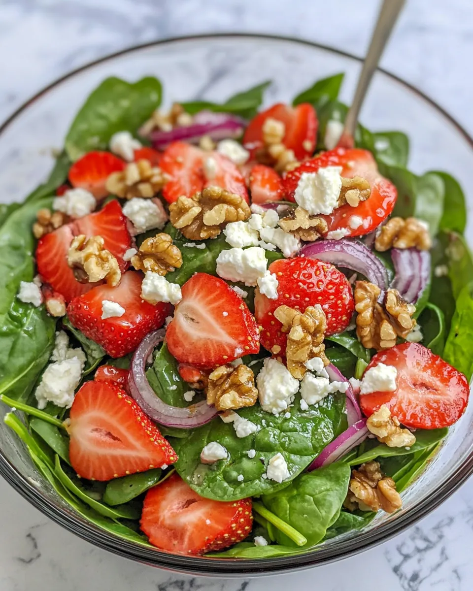 Easy Spinach & Strawberry Salad food shot