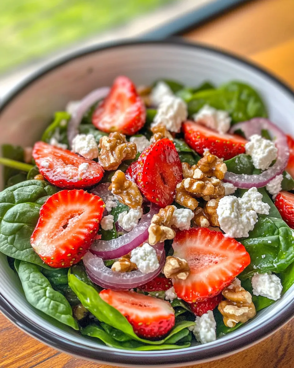 Delicious Spinach & Strawberry Salad plate image