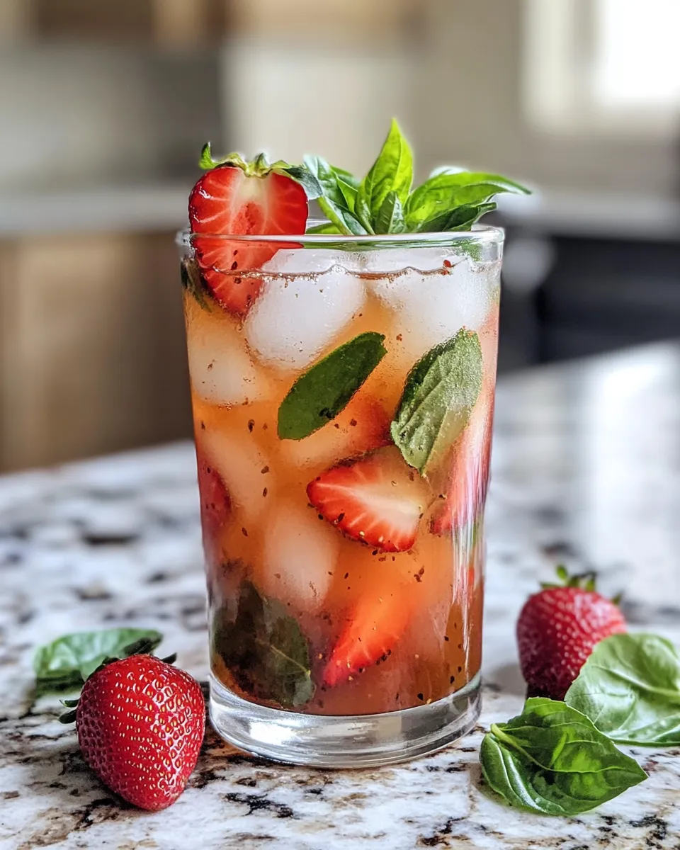 Classic Strawberry Basil Iced Tea image