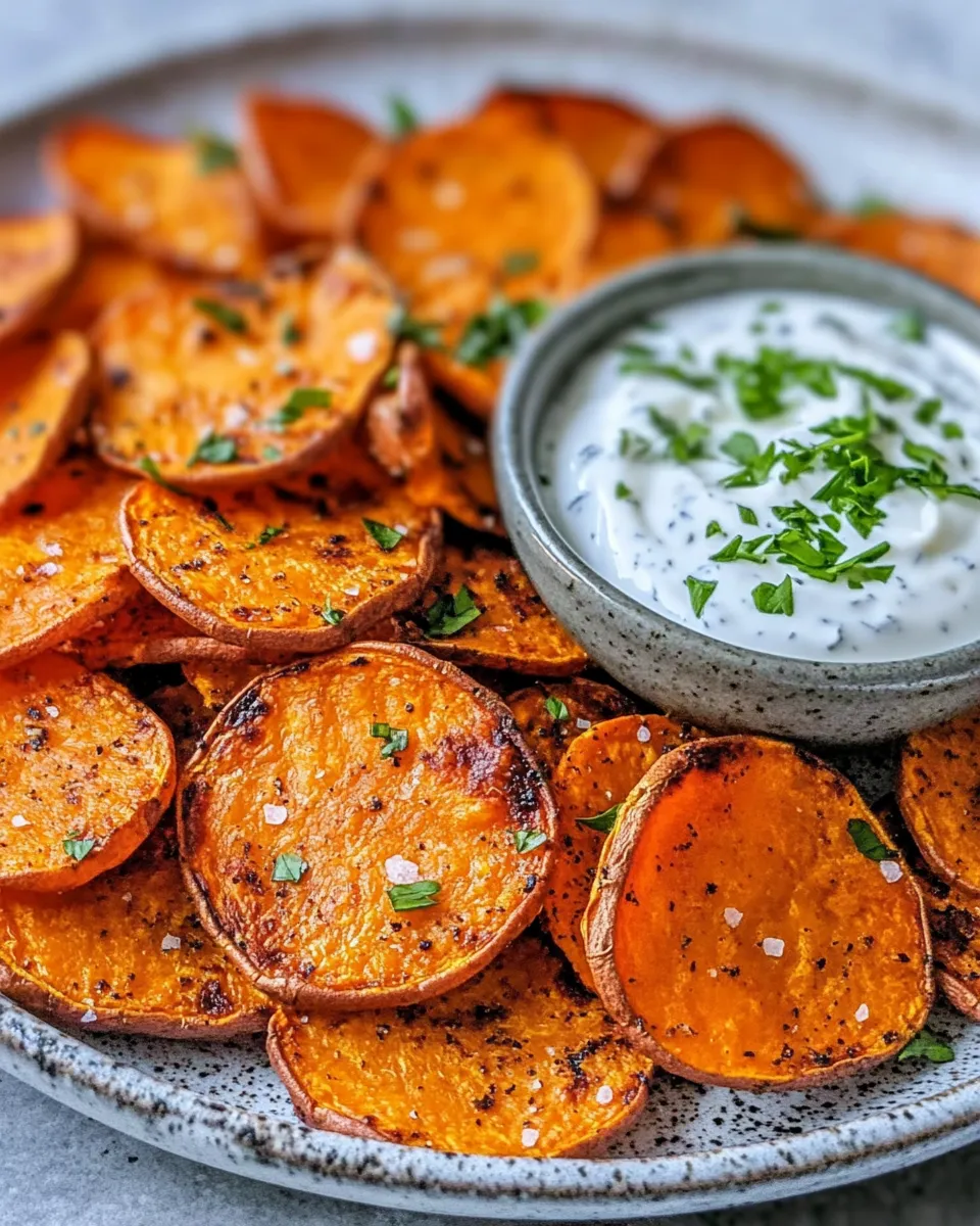 Easy Sweet Potato Chips & Dip dish photo