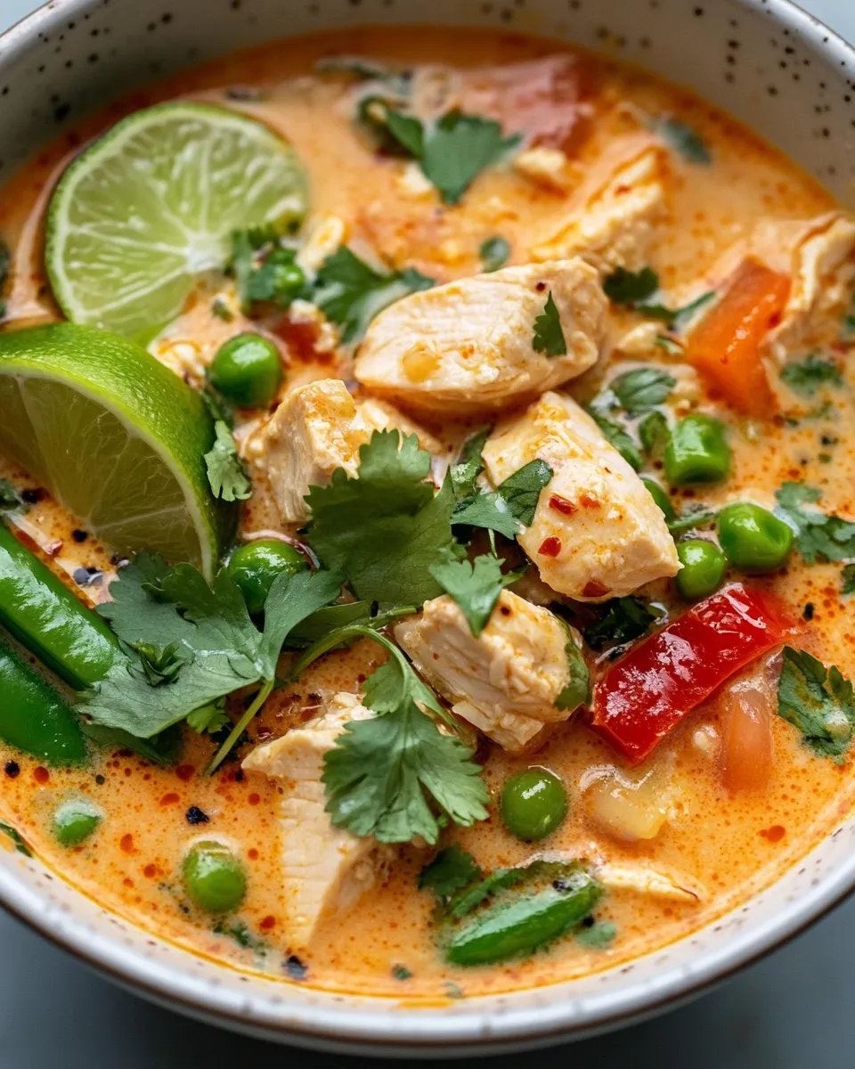 Delicious Thai Coconut Curry Chicken Soup dish photo