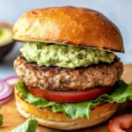 Homemade Turkey Burger with Avocado Mayo photo