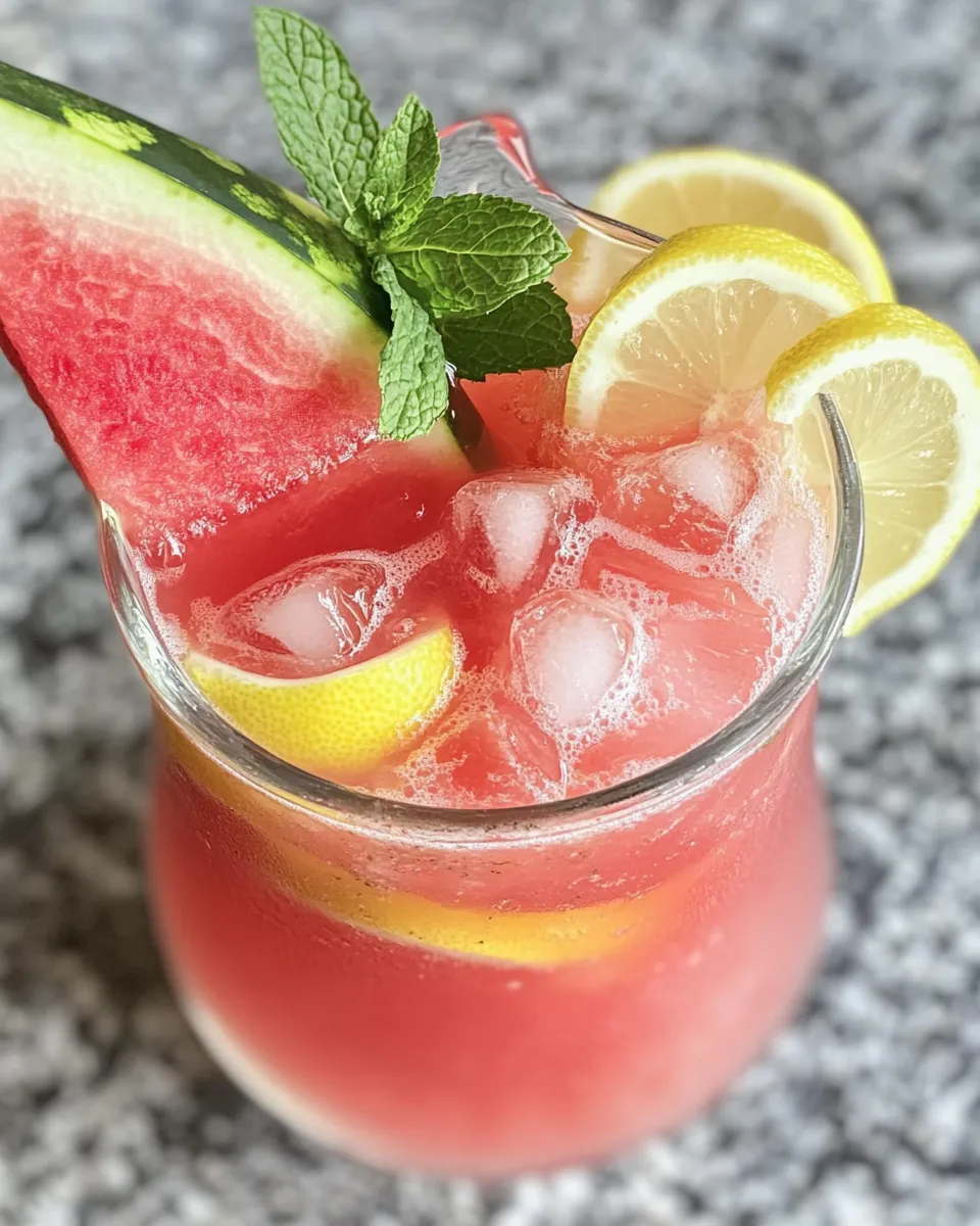 Easy Watermelon Mint Lemonade food shot