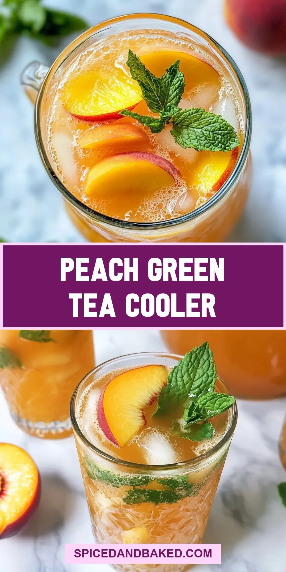 Easy Peach Green Tea Cooler Recipe