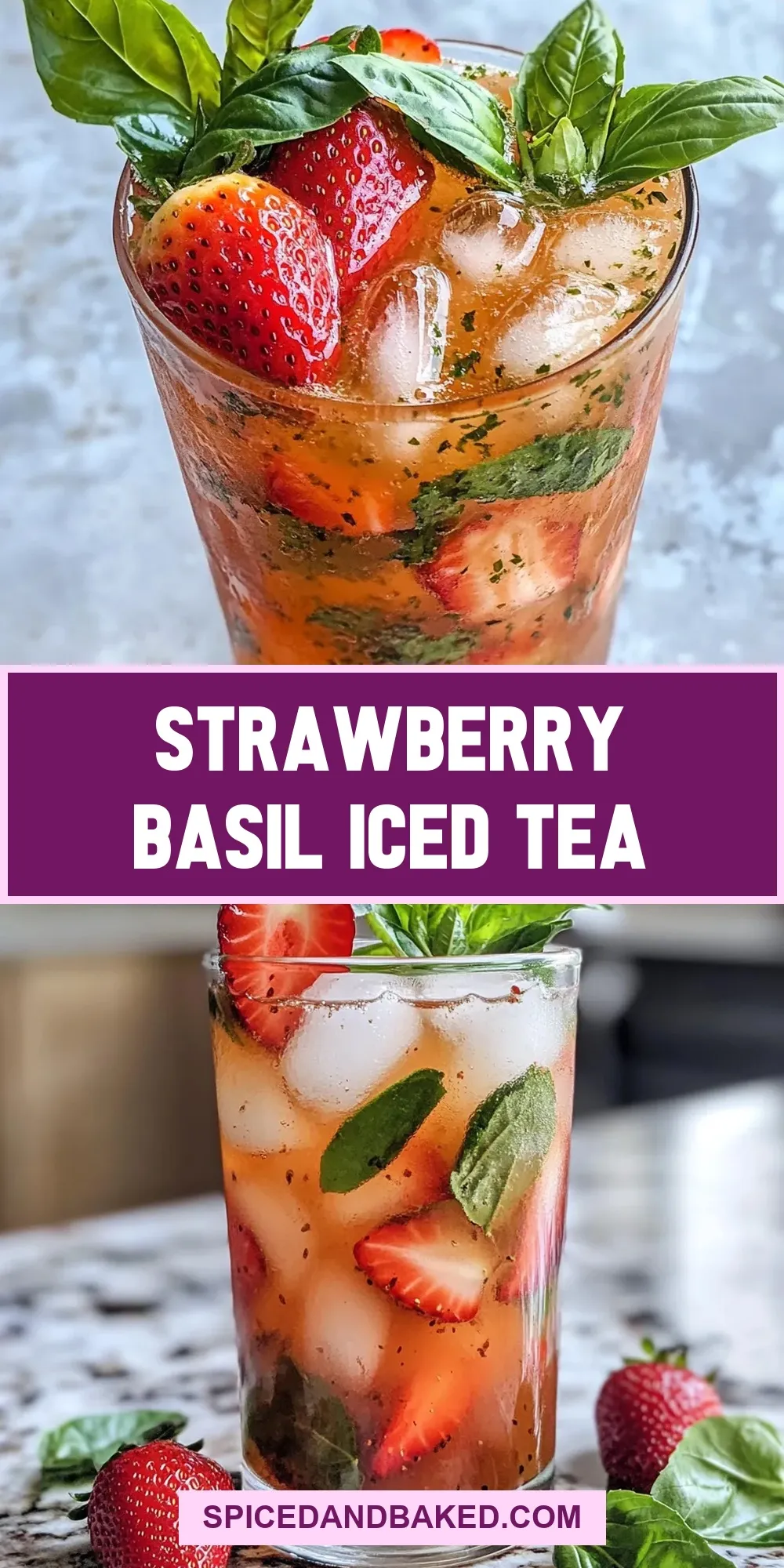 Easy Strawberry Basil Iced Tea Recipe
