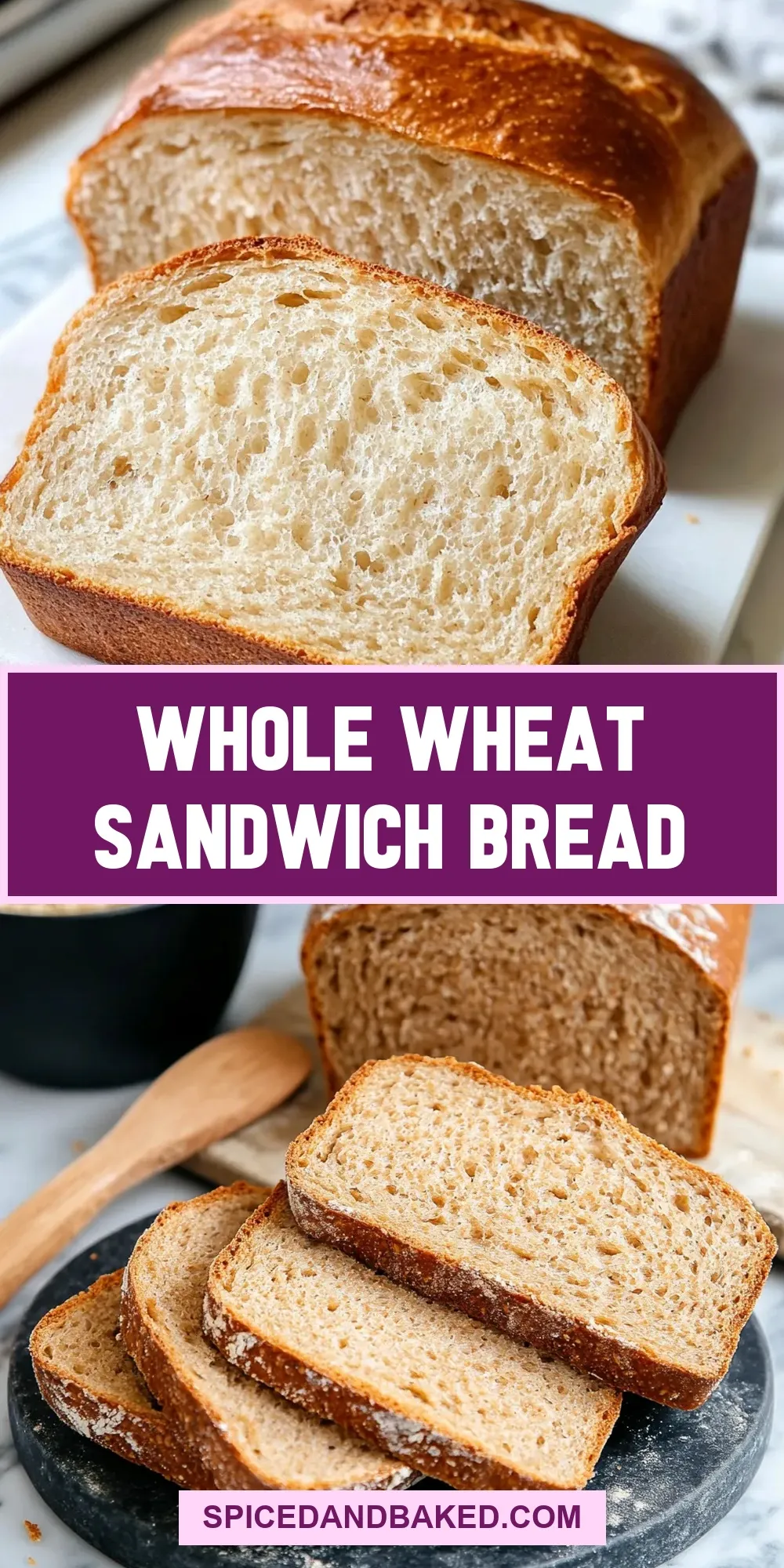 Easy Whole Wheat Sandwich Bread Recipe