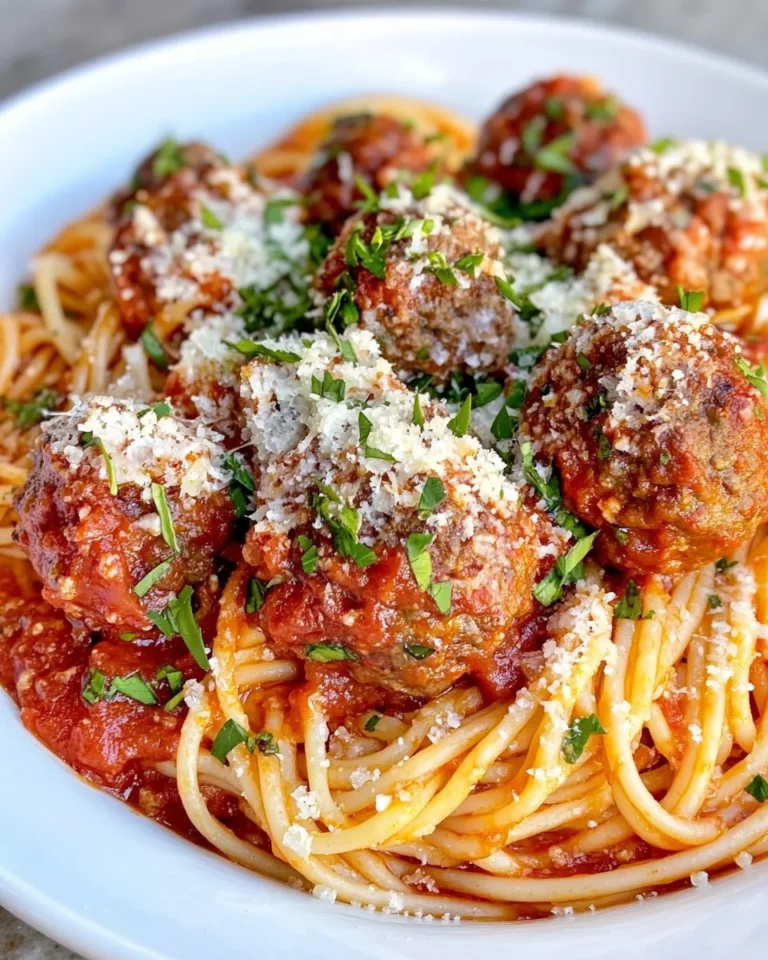 Homemade Baked Spaghetti and Meatballs dish photo