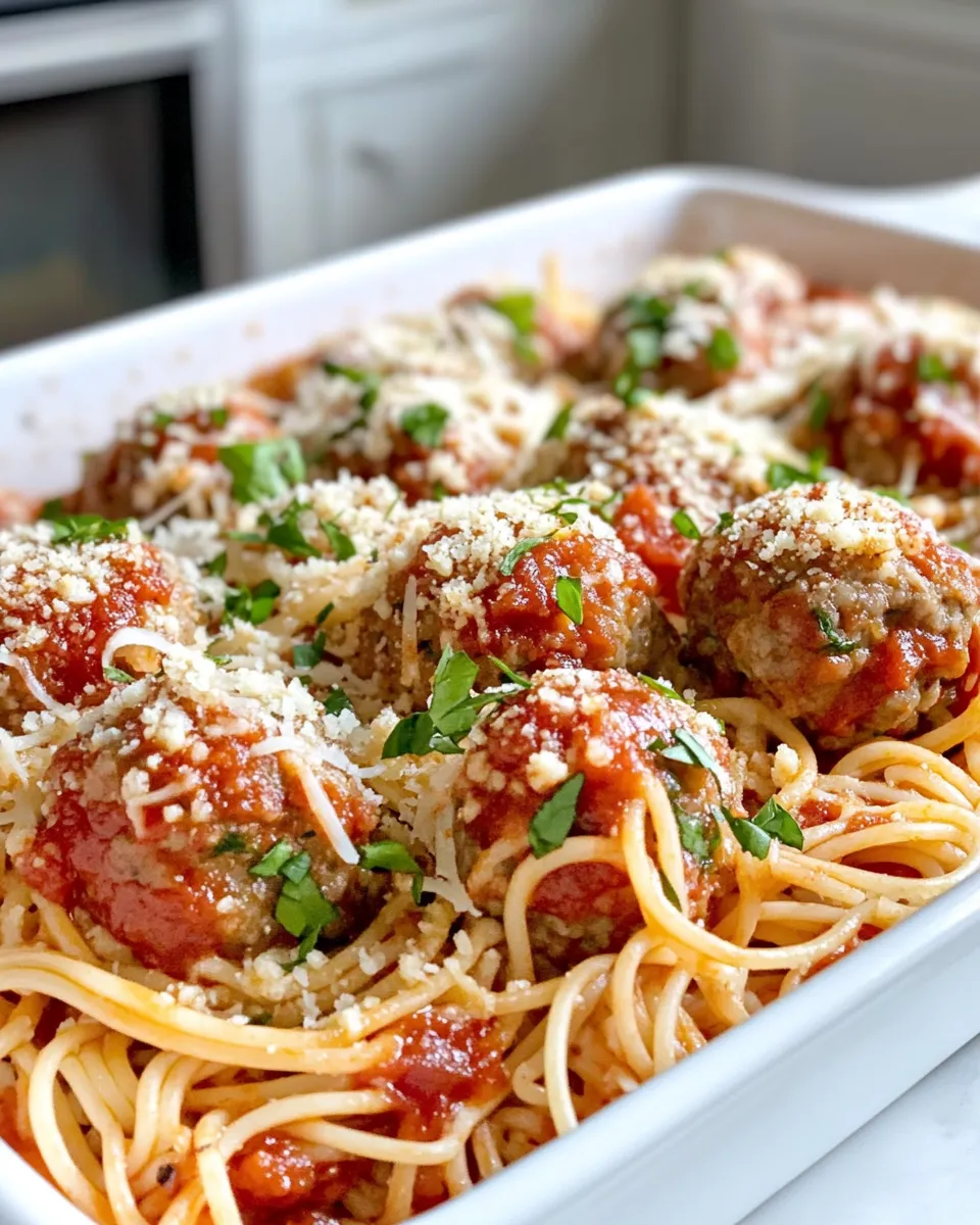 Classic Baked Spaghetti and Meatballs recipe photo