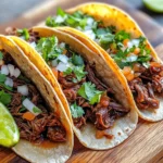 Homemade Birria Tacos food shot