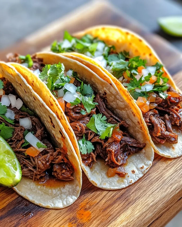 Homemade Birria Tacos food shot