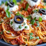 Homemade Bloody Spaghetti with Mozzarella Eyeballs photo
