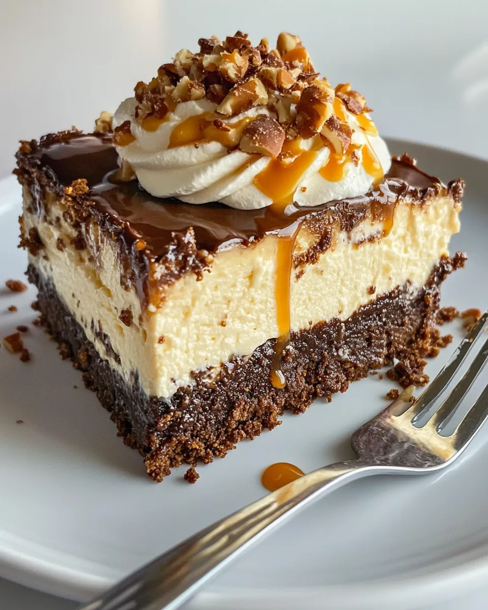 Homemade Caramel Brownie Cheesecake photo