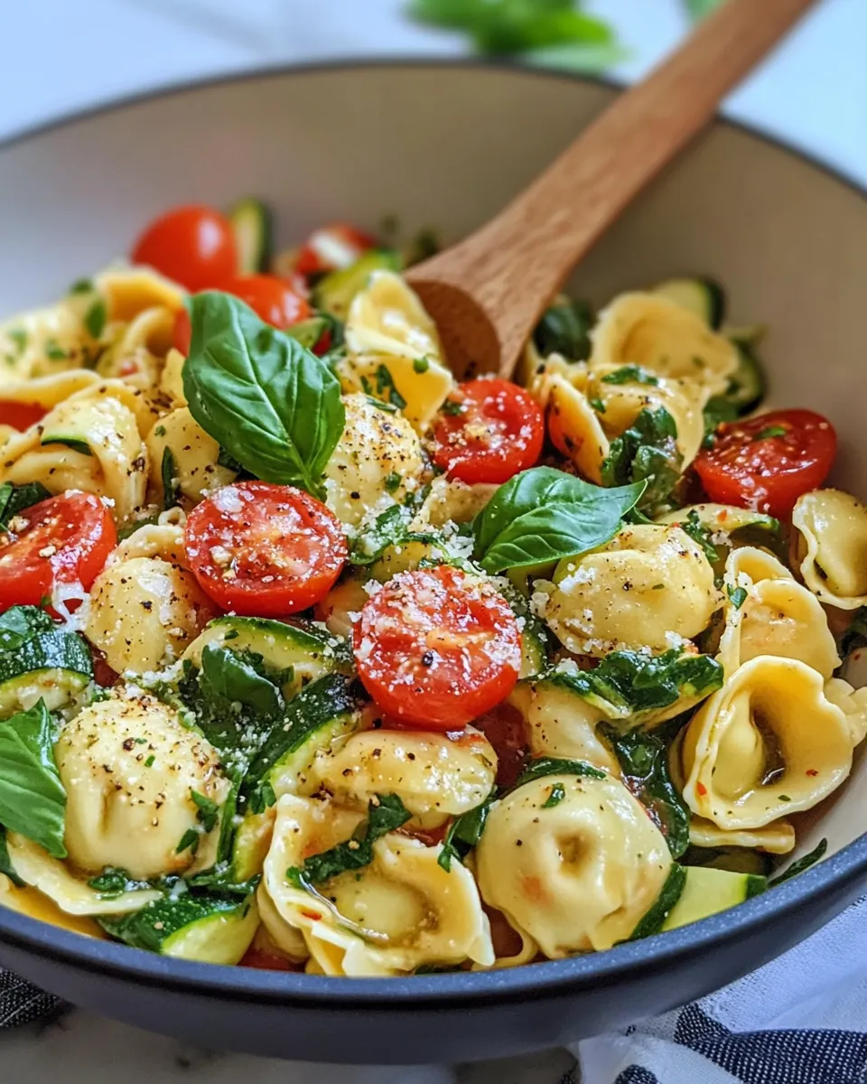 Homemade Cheese Tortellini with Summer Veggies photo