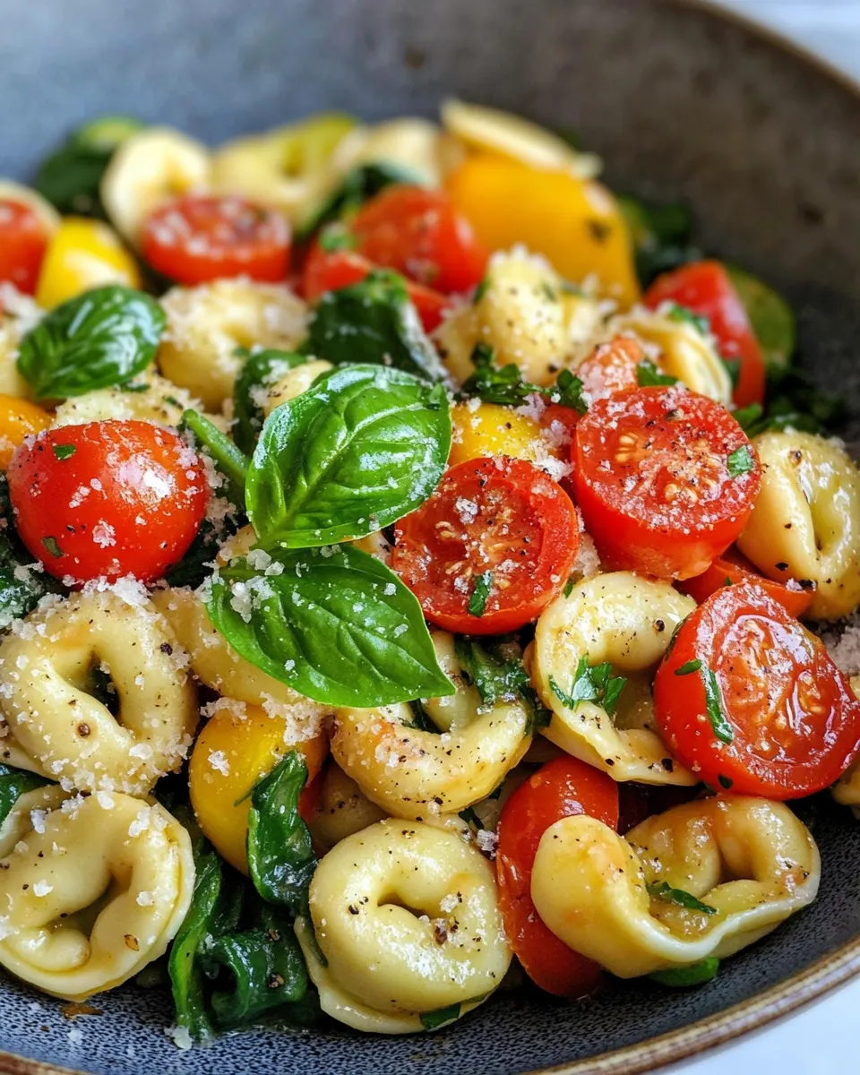 Classic Cheese Tortellini with Summer Veggies dish photo