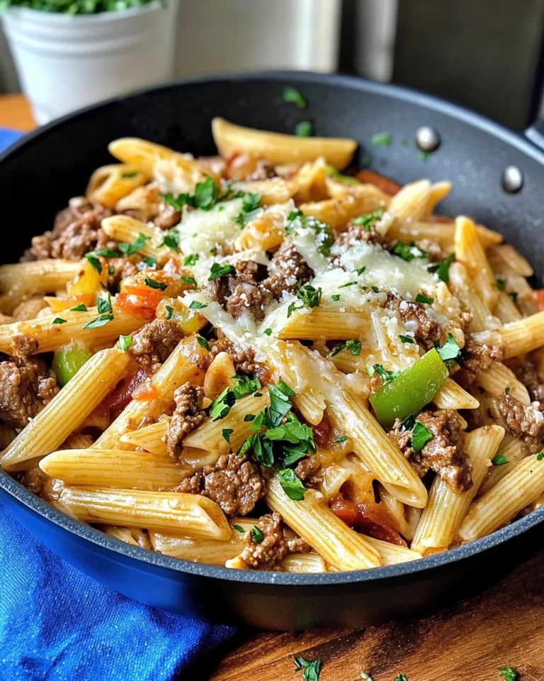 Homemade Cheesesteak Pasta Skillet photo