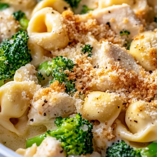 Homemade Chicken Alfredo Tortellini Bake photo